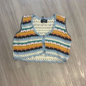 Cider cropped crochet vest